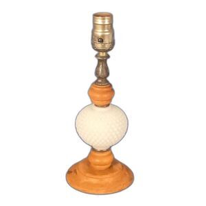Wood And Milk Glass Lamp Small Vintage Hobnail Wood Accent Table Desk Lamp